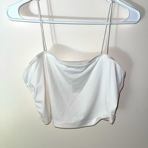 White spaghetti strap crop top size large from shein